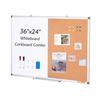 36"x 24" Whiteboard & Cork Board Combo with Aluminum Frame for School Home