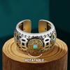 Rotating Five Emperor Coins Ring Adjustable Spinning Design For Anxiety Relief Stress Reliever Jewelry