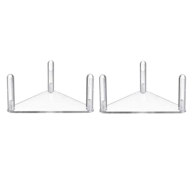 2pcs Shatterproof Acrylic Sports Trophies Display Rack with Nonslip Base Sports Decors Shelf for Collectibles Storage