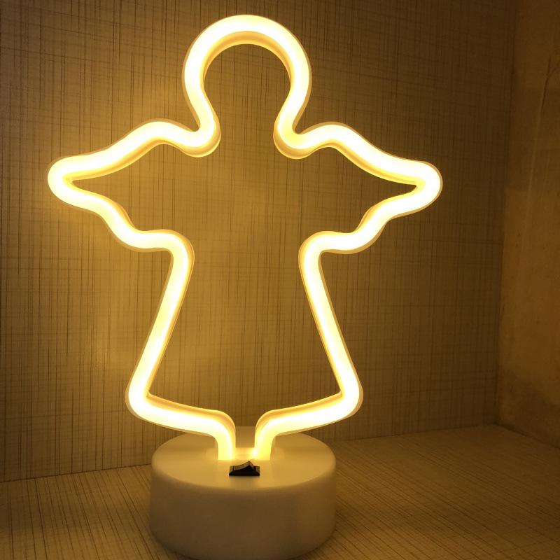 Creative LED Heart Neon Light - Romantic Atmosphere Table Lamp for Bedroom Decor