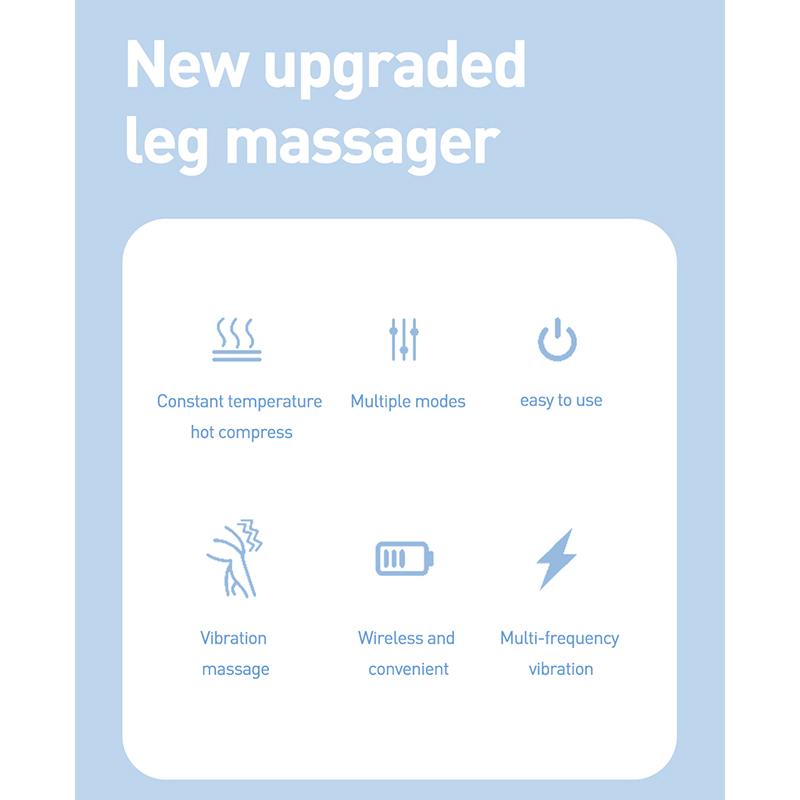Elektrisch verstellbares Beinmassagegerät, tragbar, EMS-Vibrationsheizung, Wadenmassagegerät, USB wiederaufladbar