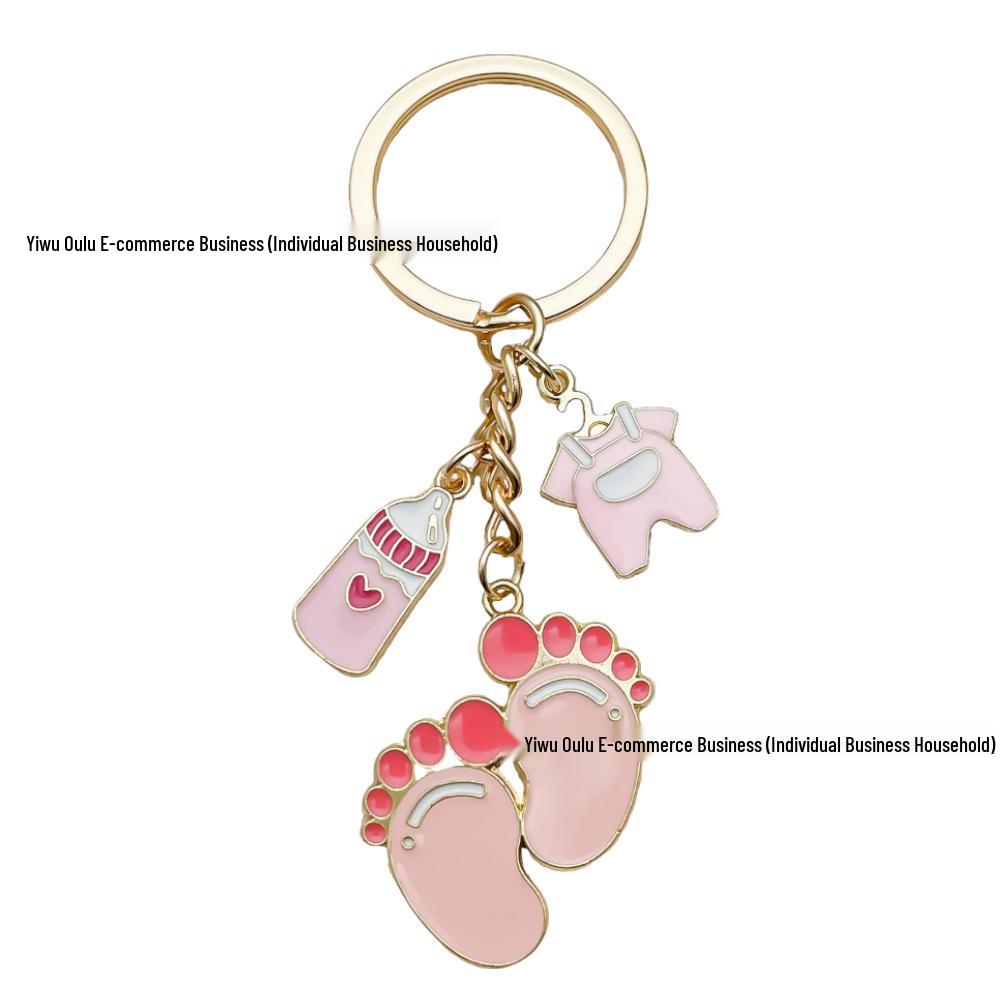 Baby Foot Pendant Keychain: Mix and Match Baby Clothes & Bottle Charms for Boys & Girls