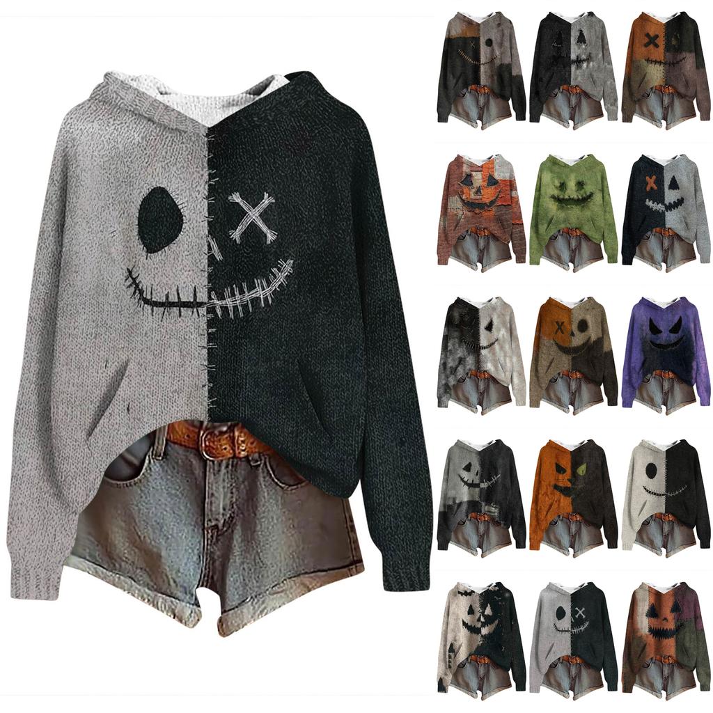 Sweatshirts For Women Knit Sweater Cute Shirt Fall Pullover Hooded Sweatshirt