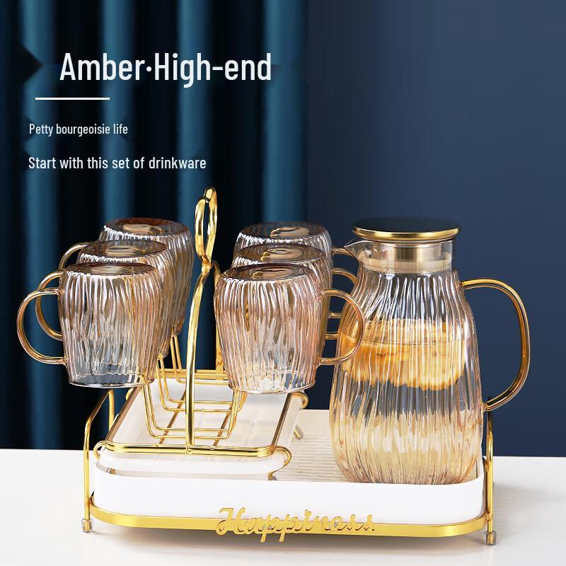 Elegant Glass Cold Water Pitcher with Lid