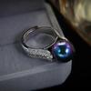 Luksusowy Niszowy Pierścionek Damski Regulowany Wysokiej Jakości Błyszczący AAA w Kształcie Niebieskiej Perły Prezent na Imprezę Ślub Rocznicę Kolorowa Biżuteria
