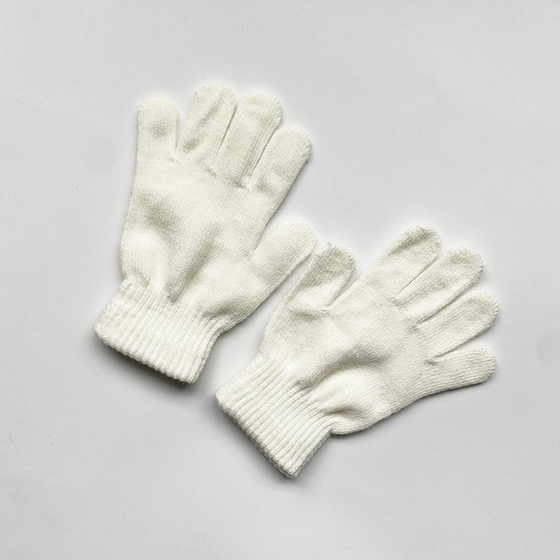 Kids Solid Color Knitted Gloves for 5-10years Students Winter Warmth Outdoor Cycling and Daily Cold Weather Wear Mittens