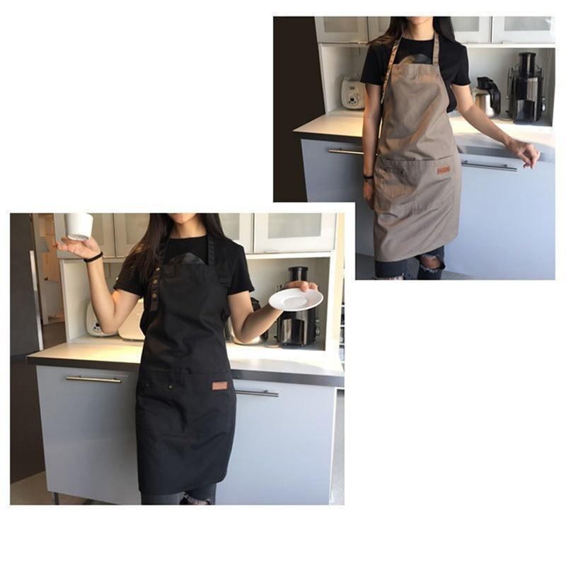 Fashion Kitchen Aprons Professional Chef Apron Cafe Apron For Woman Men Grill Restaurant Bar Beauty Nails Studios Uniform WQ003