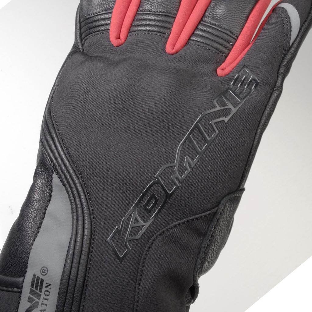 Komine Motorcycle Protective Winter Waterproof and Carbon Fiber Stretch for and Spring Gloves, Black/Red, XL, GK-837 1282, Cold-Resistant, Material,