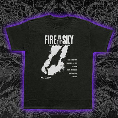 T-Shirt Fire in the Sky 1993 Rapimento UFO Movie Tee Maglietta Grafica Sci-Fi Cult