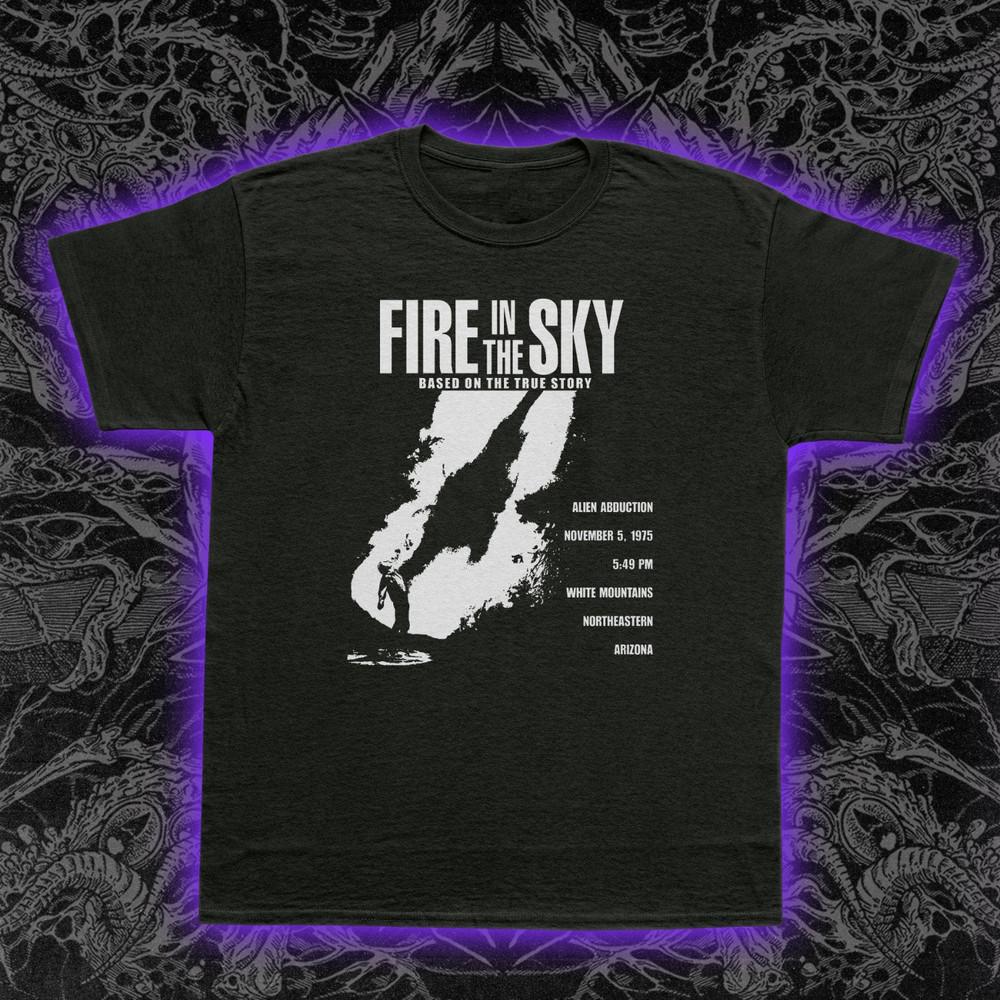 Fire In the Sky T-Shirt Alien Abduction Film Sci-Fi Horror Cult Movie Tee