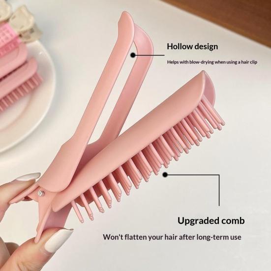 2Pcs Fluffy Hair Brush Clip Natural Bump Up Comb Volume Clip Portable Travel Forehead Bangs Styling Comb Women Girls Hair Accessories