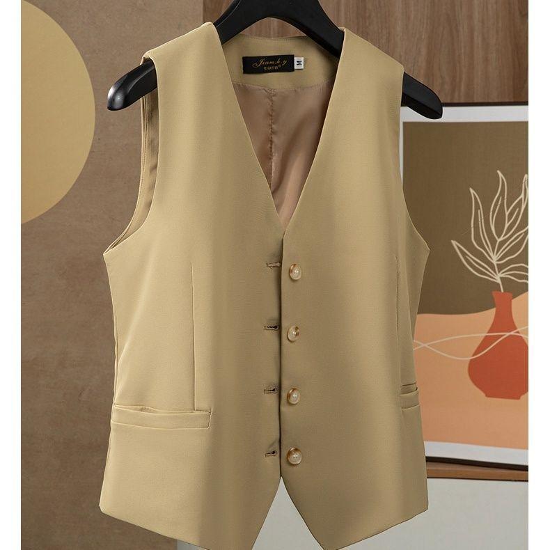 Chaleco sin mangas ajustado para mujer, estilo británico, temperamento, para ir al trabajo