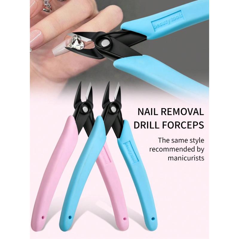 Manicure Nail Pliers for Rhinestones Gems Removal Wire Cutter Nail Unloading Nippers Chain Scissors Nail Art Tool Nail Art Drill Bit Multipurpose