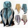 New Arrival Headscarf 90cm Silk Scarf Elegant Printing Silk Scarf Women's Satin Square Scarf