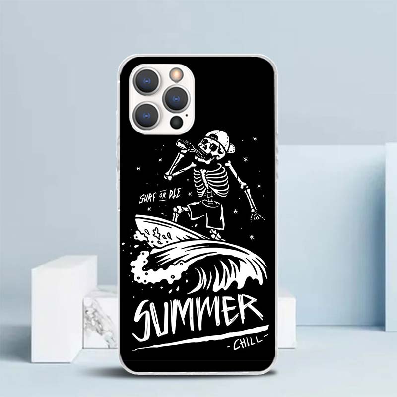 Surf Board Aesthetic Soft Cover for iPhone 16 17 Air 15 14 Pro Max 16E Phone Case 13 Mini 12 11 7 SE 8 Print Pattern Fit Cases 1