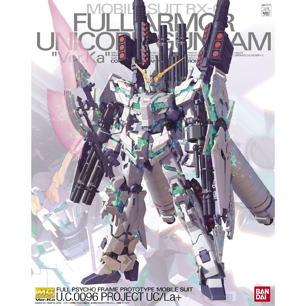 BANDAI SPIRITS MG Mobile Suit Gundam UC Full Armor Unicorn Gundam Scale Plastic Model Kit Ver.Ka 1/100 Pre-colored