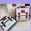 Cute Apple Pattern Pu Backpack For Women With Padded Straps For Daily Use