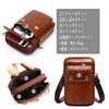Ateng Mini Shoulder Bag with Smartphone Leather Belt Stylish Genuine Cowhide 5 Crossbody Style Men's Storage, Compact, Multifunctional, Outdoor,