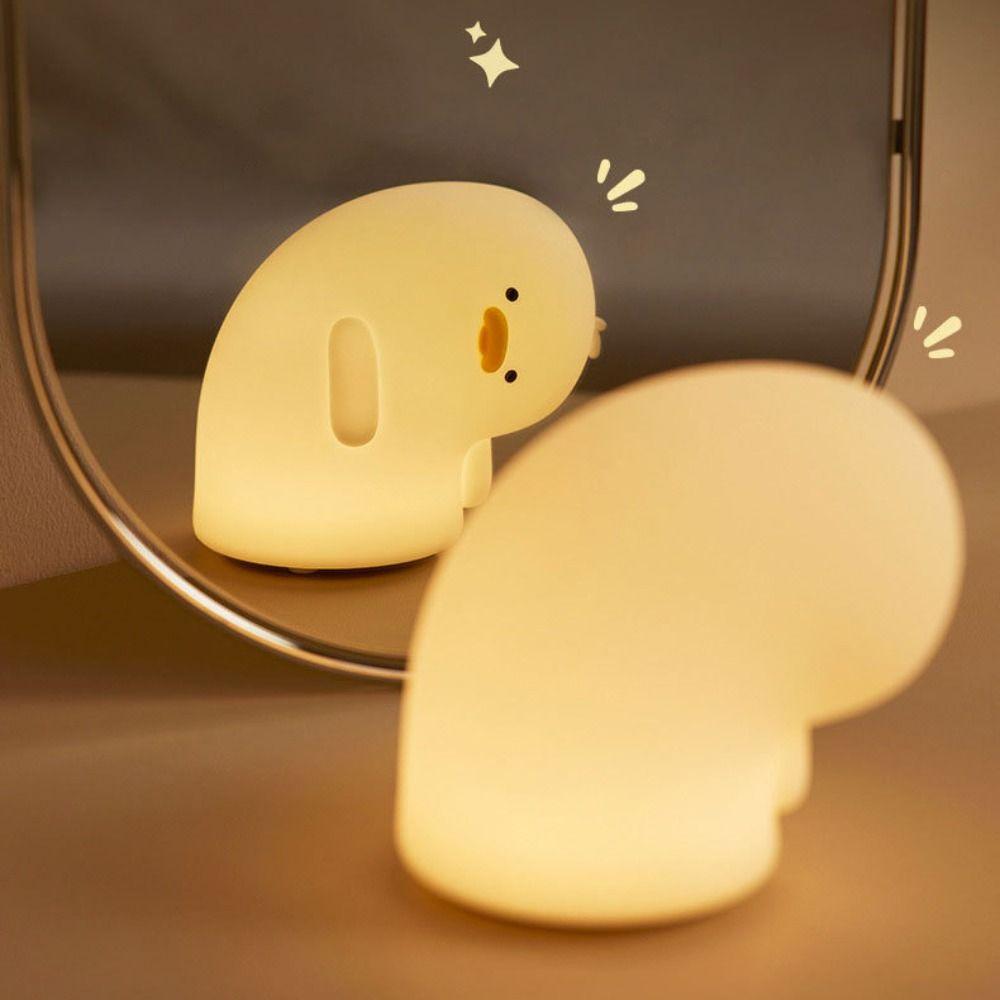 Room Decor Silicone LED Duck Night Light Dimmable Cartoon Sleeping Lamp USB Charging Table Lamp Office