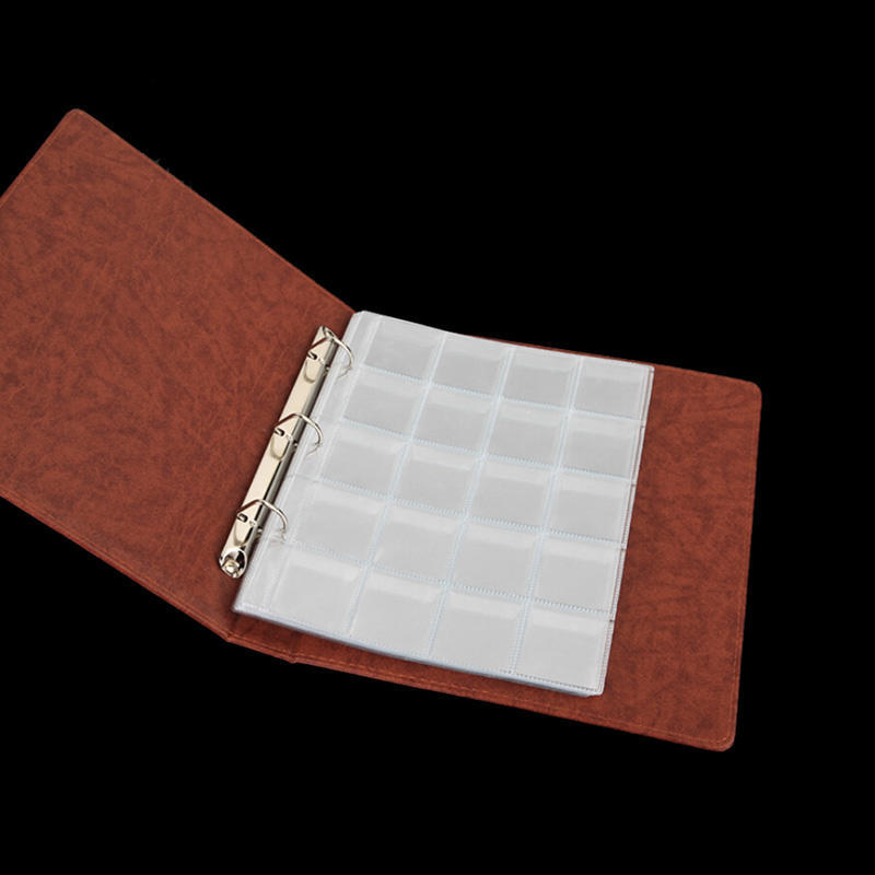 10 Sidor 20 Fickor Plast Mynthållare Förvaring Samling Pengar Album Fodral Ny,