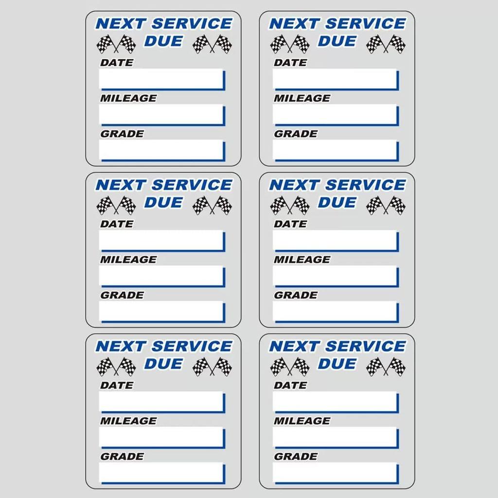 Oil Change Stickers, Static Cling Decals 120pcs 2x2 Inches Oil Change Reminder Clear Sticker for Windshield, No Residue Clear Next Service Due Labels