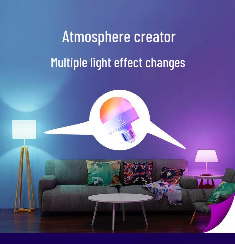 Rechargeable E27 Wireless Wall/Table Lamp with RGB & Three-Color Bulb, Remote & Touch Control