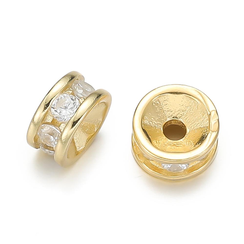 925 Sterlingové stříbro Spacer korálek s diamanty pro náramky a náhrdelníky