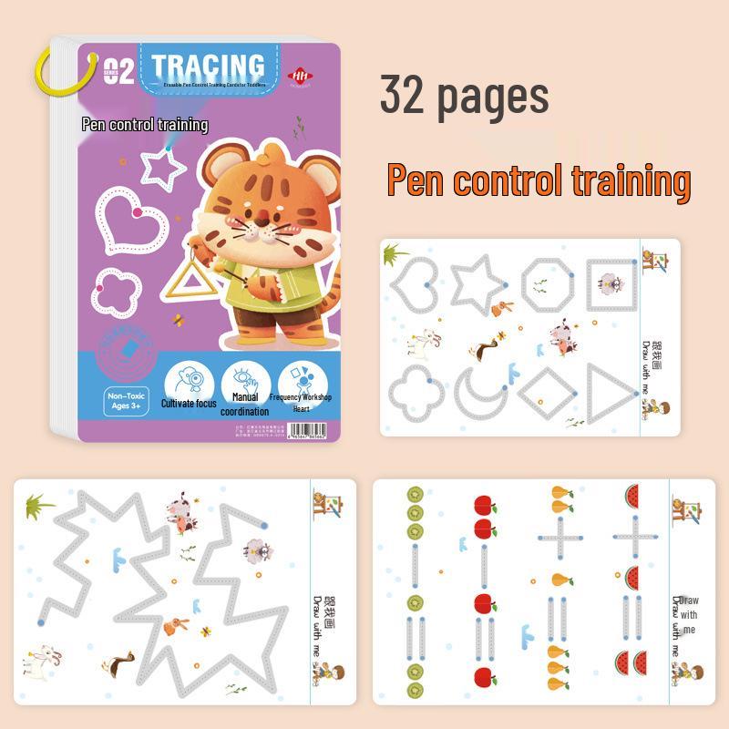 Erasable Pen Control Training Cards: Early Education Toys for 2-Year-Olds