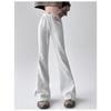 American Spicy Girl Women's Gray Fleece-Lined Bootcut Yoga Pants: Winter Warm, Elastic Waist, Casual Micro Flare.