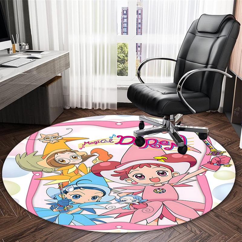 1pc DoReMi2 Print Round Carpet Chair Round Carpet Suitable for Bedroom Living Room Home Decorative Carpet