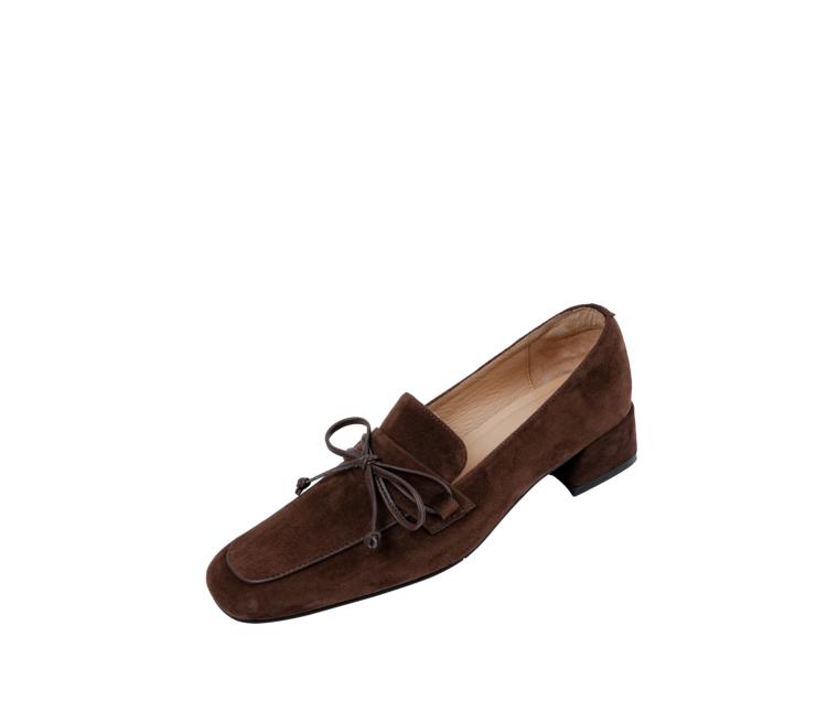 

Fashion NEW Spring Women Pumps Sheep Suede High Heels Square Toe Chunky Heel Shoes for Women Butterfly-knot Mary Janes Solid Lady Shoes 34 темно-коричневого