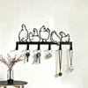 Five Hen Silhouette Wall Hanging Key Holder Vintage Clothes Storage Rack  Rural Farmhouse