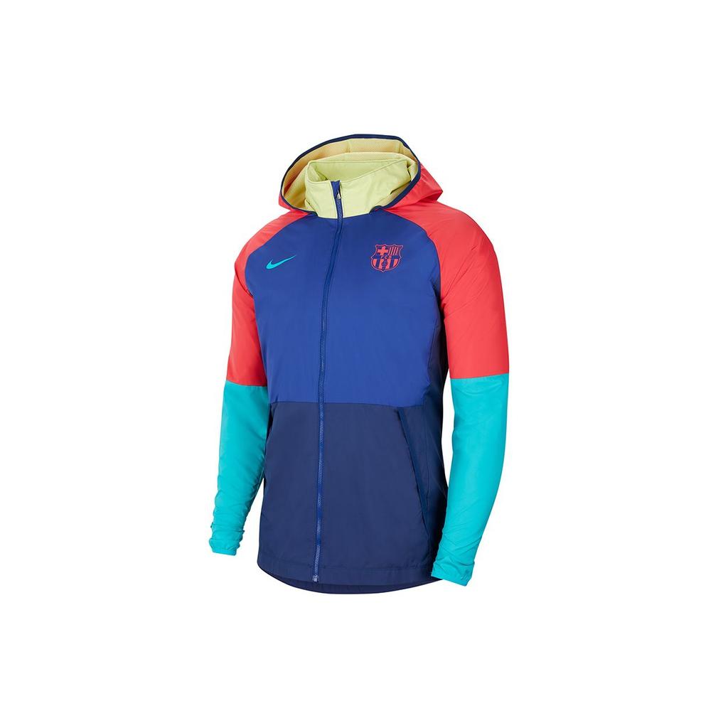 Nike FC Barcelona Season 20-21 Color Block Training Hooded Jacket Men Outerwear Multicolor CI9188-455