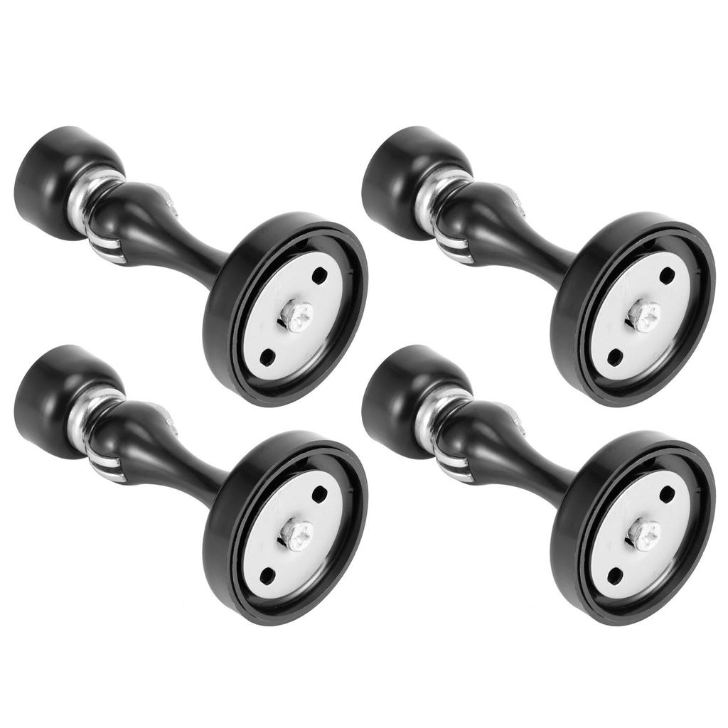 4er Set Edelstahl Magnetischer Türstopper Boden Wand Saug Türstopper (Schwarz Verdickt)