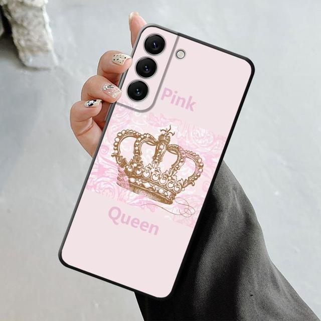 Phone Case For Samsung Galaxy S23 S22 S21 S20 Fe Ultra S10 S9 S8 Plus Note 20ultra 10plus Cover Rose Gold Pink Queen Princess