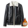 Giacca in Pelle da Uomo Autunno e Inverno Giacca in Pelle Giovanile Velluto Ispessito Revers Casual Giacca in Pelle PU