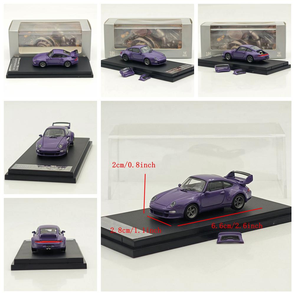 SW 1/64 Scale for Gunther Werks 993 Remastered Openable Hood Diecast Model Car Miniature Collection Toy Vehicle Models