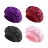 4 Pack Satin Hair Bonnet for Sleeping Wide Brim Night Sleep Cap Solid Color Hair Bonnet for Chemothe