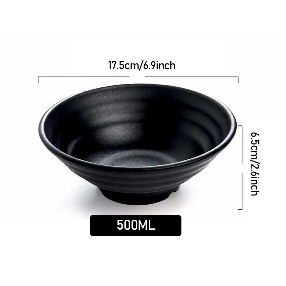 Fancyfamily Black Frosted Melamine Japanese Style Beef Ramen Bowl Bamboo Hat Shape Soup Bowl Fast Food Tableware
