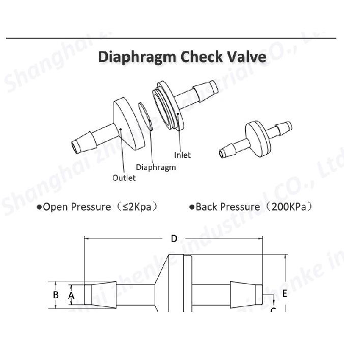 10~100PCS PP plastic non-return valve/ water check valve/ One way valve for Gas Air Liquid Fluids Aquarium medical 1/8 3/16 1/4