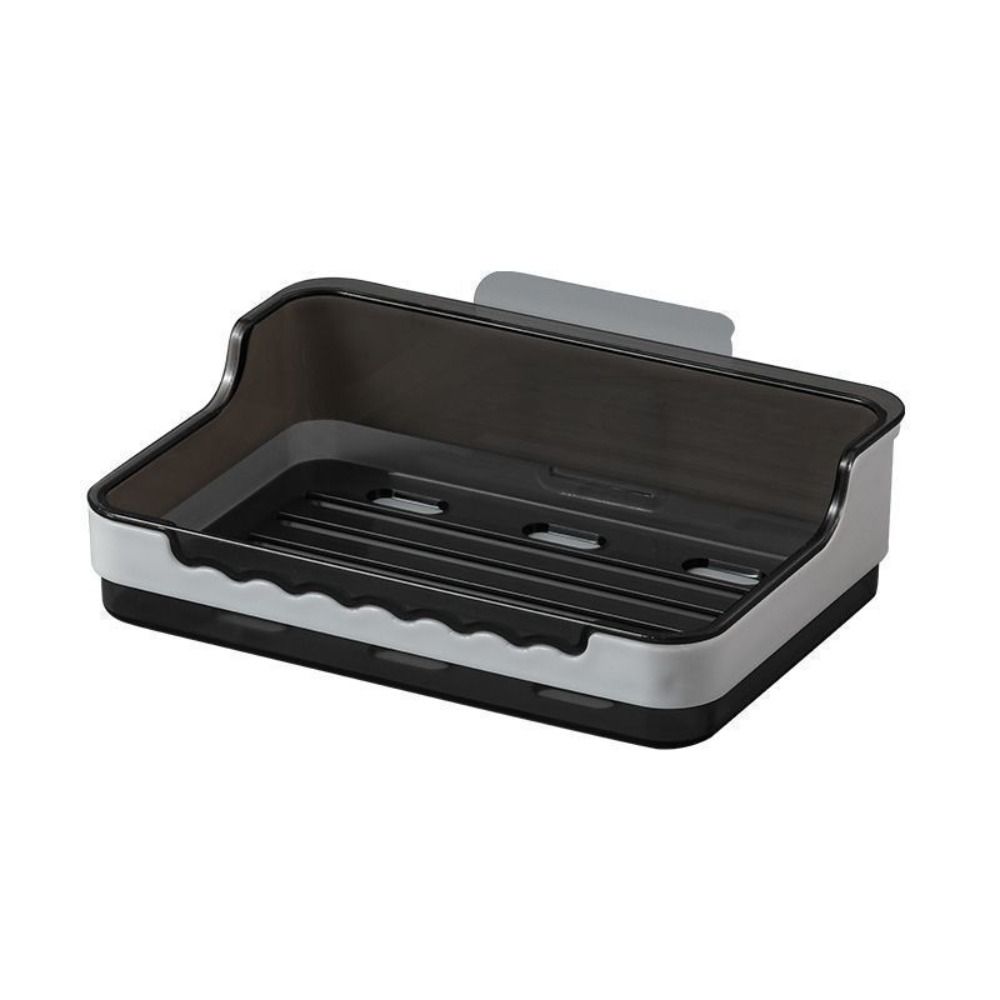 With Lid Soap Holder Organizer Double Layers Punch-Free Soap Storage Tray Detachable Wall Mounted Soap Dish
