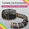 Outdoors Cat Enclosure Foldable Pet Playpen with Colorful Strips Portable Pets Playpen Tunnel for Indoor Dogs Cats &