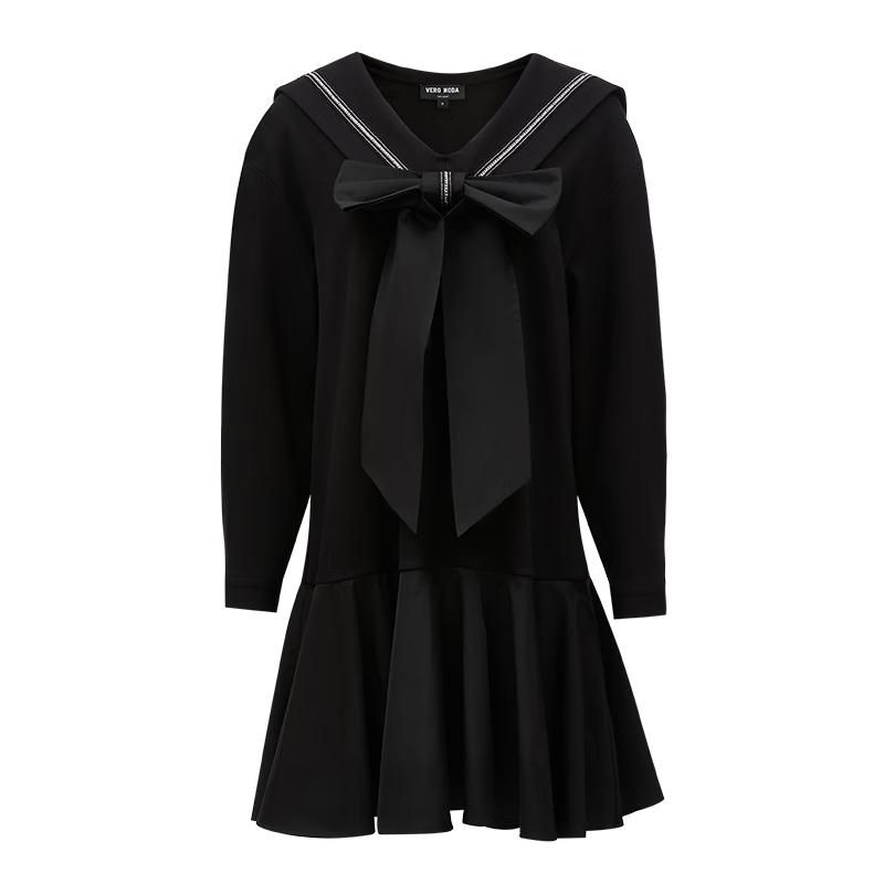 

VEROMODA 2023 Early Autumn Academy Style Navy Collar Short Dress XS
