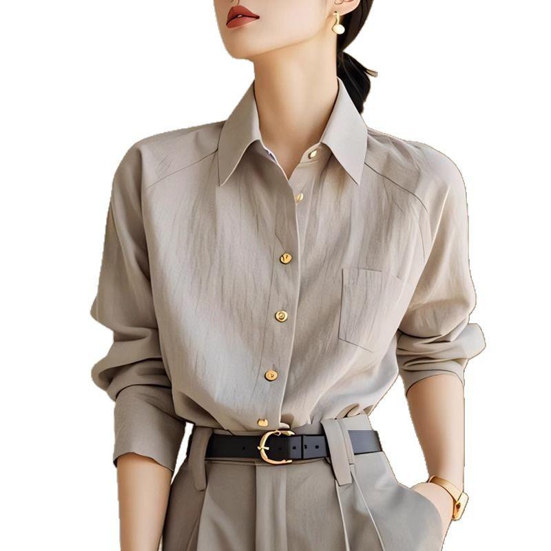 2025 High-End Women's Fashion Shirt: Stylish, Versatile, and Contemporary Design for Spring and Autumn