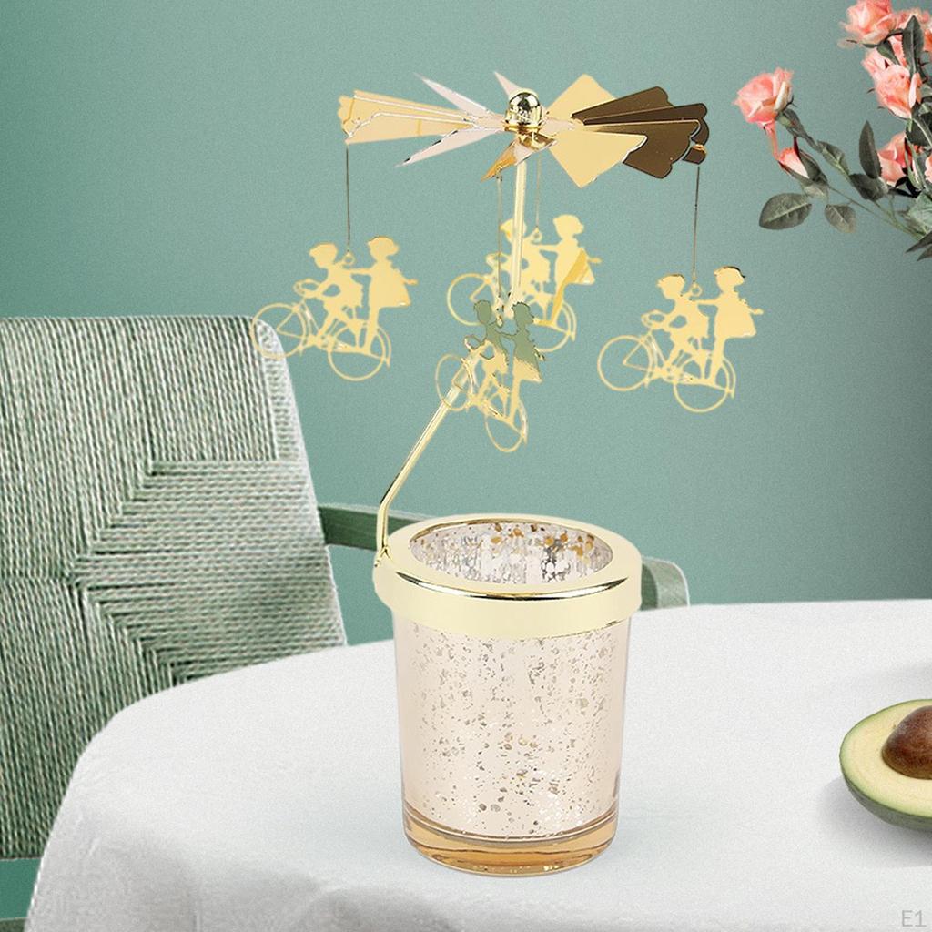 Candle Holder Tea Light Rotating Candlestick Stand for Christmas Dinning Room Centerpieces