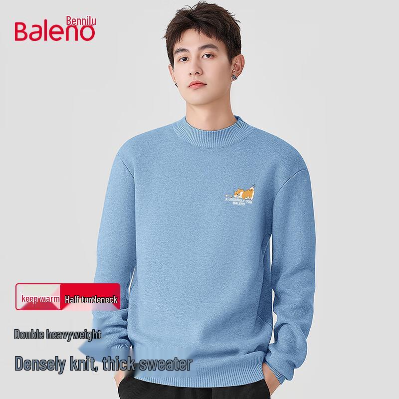 

Baleno Men s Half-High Collar Heavy Knit Sweater 3XL