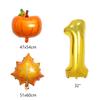 5pcs Autumn Pumpkin Maple Leaves Balloons Set 32inch Gold Number 0-9 Balloon Birthday Decorations Fall Festive Party Supplies