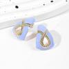 Geometric Green Retro Korean Square Earrings for Women
