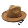 New Suede Upturned Edge Western Cowboy Hat Men's and Women's Outdoor Travel Hat Rolled Brim Ethnic Style Top Hat Felt Hat