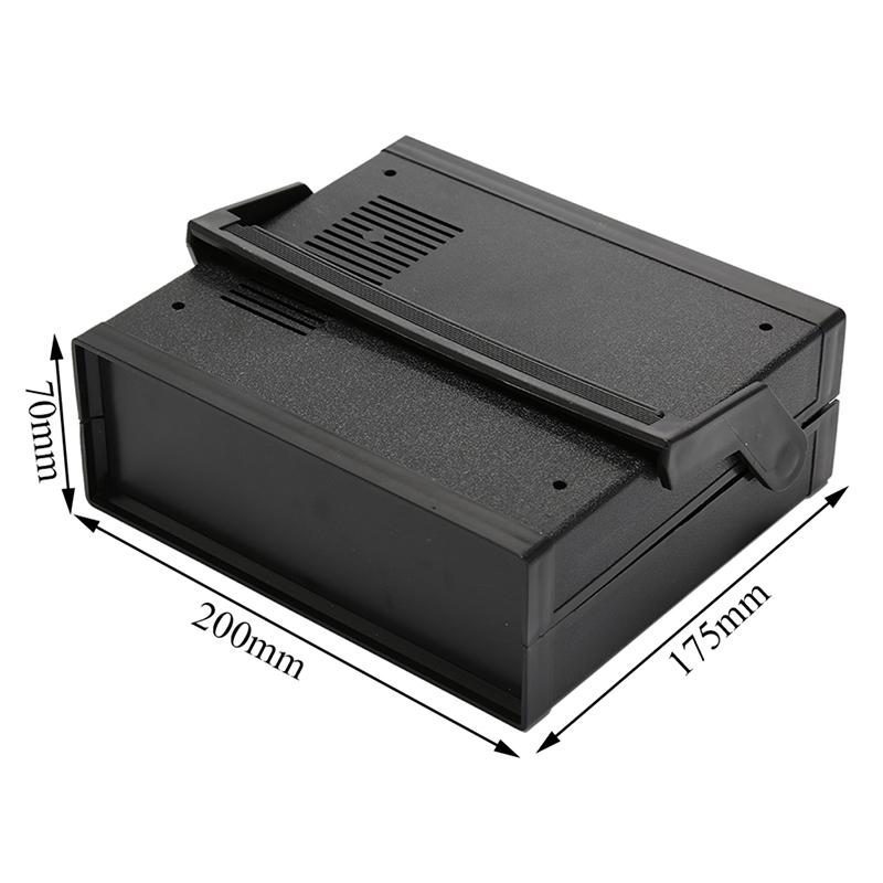 1 Stück wasserdichtes Kunststoff-Elektronikgehäuse Projektbox schwarz 200x175x70mm